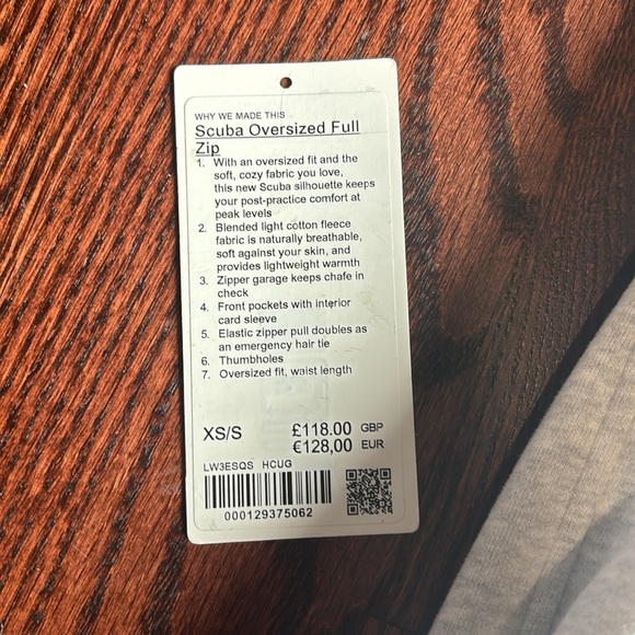 NEW Lululemon Scuba Oversized Full Zip XS/S - Picture 3 of 6